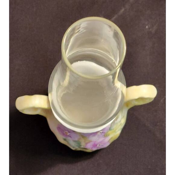 VINTAGE Floral design VOTIVE CANDLE HOLDER WITH GLASS CHIMNEY - Picture 6 of 8